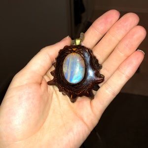Moonstone third eye pinecone